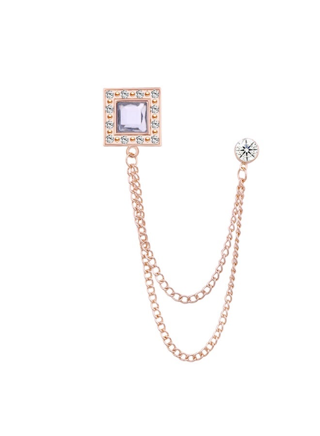 Shougu Versatile Temperament Personality Gemstone Tassel Chain Suit Brooch 