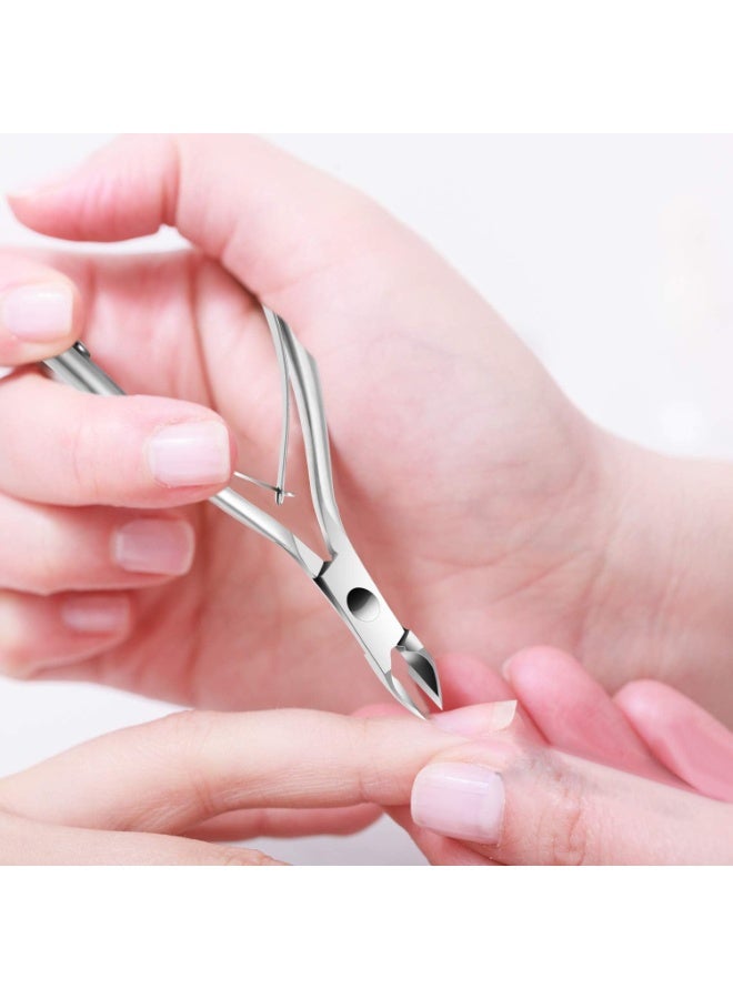 Cuticle Trimmer with Cuticle Pusher, Cuticle Remover Cutter Nipper Scissor and Triangle Cuticle Nail Pusher Peeler Scraper, Durable Dead Skin Clipper Manicure Pedicure Tools ,Pushers for Home Salon Use (Pack of 3 PCS) - Image 4