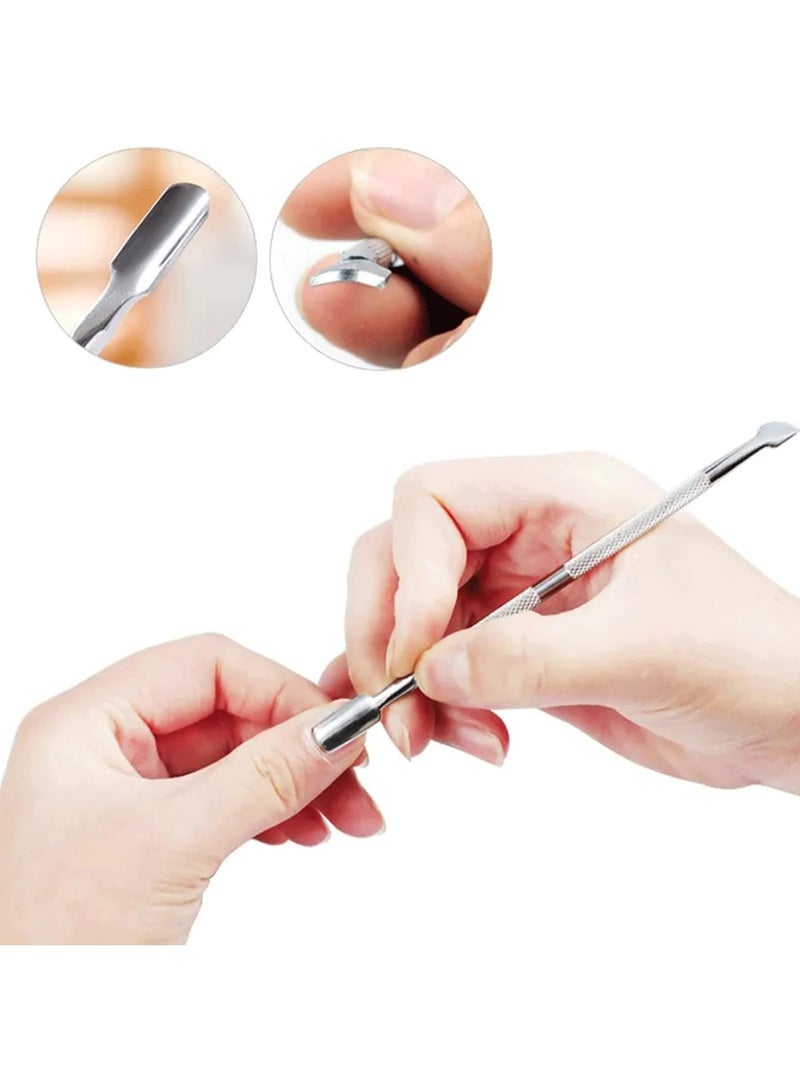 Cuticle Trimmer with Cuticle Pusher, Cuticle Remover Cutter Nipper Scissor and Triangle Cuticle Nail Pusher Peeler Scraper, Durable Dead Skin Clipper Manicure Pedicure Tools ,Pushers for Home Salon Use (Pack of 3 PCS) - Image 5