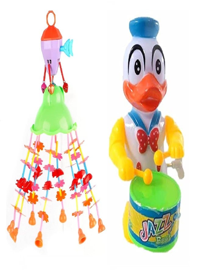 Shanvi Toys Merry Go Round For Infants No.11, Attachable To Cradle Or Window, Soothing Music And Various Shapes For Developing Imagination And Thinking Skills (Duck-Jho-02) - Multicolor - Image 1