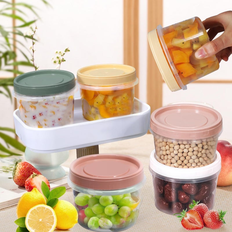 Azonee 8 Piece Set 16oz Plastic Storage Containers with Lids, Kitchen Leak Proof Food Grade Sealed Circular Fresh-keeping Box, Microwave Freezer Safe Bowls, Meal Preparation Containers (500ML) - Image 5