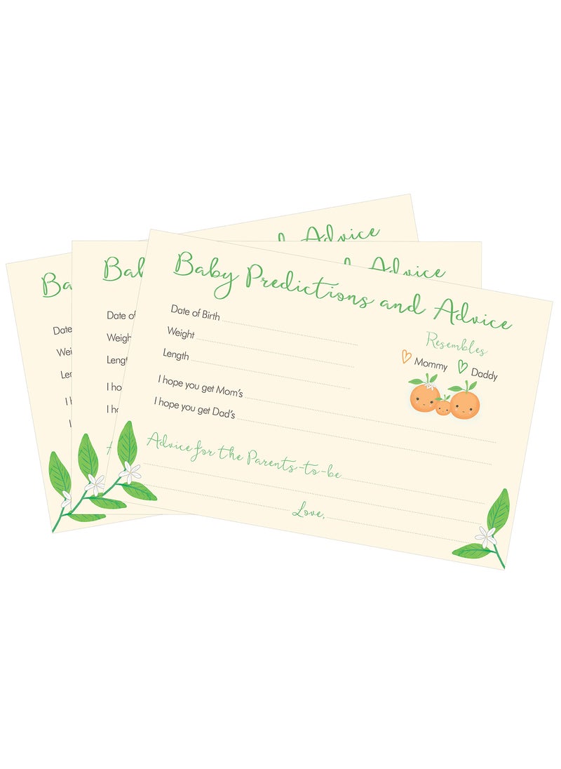 Oh My Baby Shower Oh My Baby Shower Little Cutie Predictions and Advice Baby Shower Cards 24 count orange green cream white 