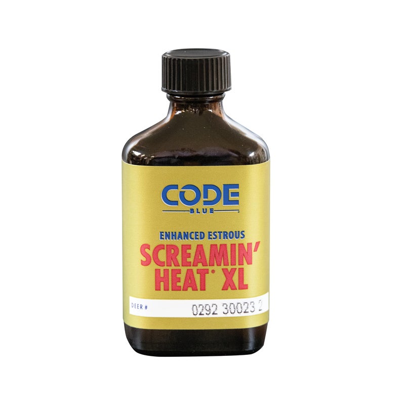 Code Blue Screamin Heat Enhanced Estrous Deer Attractant, Pure Doe Urine in Amber Glass Bottle, Premium Hunting Scent to Lure Rutting Bucks, 2 fl oz - Image 1
