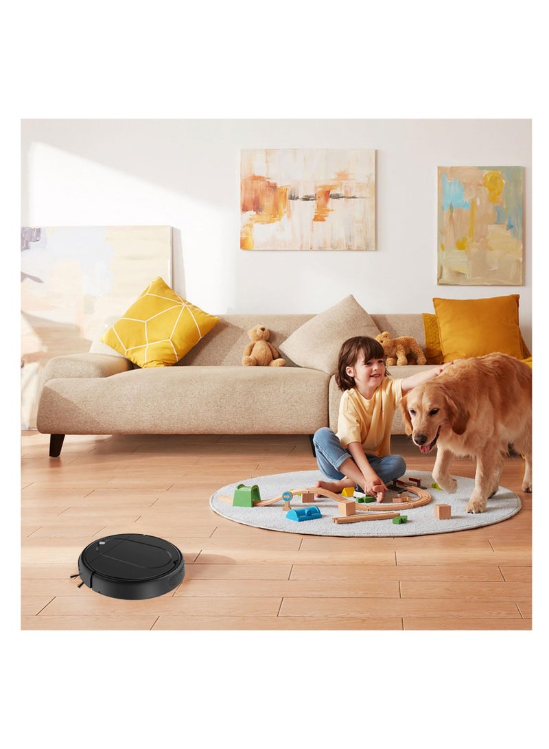 روبوت مكنسة كهربائية لتنظيف الأرضيات، مكنسة ذكية بقدرة شفط 4500PA، تعمل بهدوء، قابلة لإعادة الشحن، روبوت لتنظيف الفرش، متعددة الوظائف للتنظيف اليومي. - Image 4