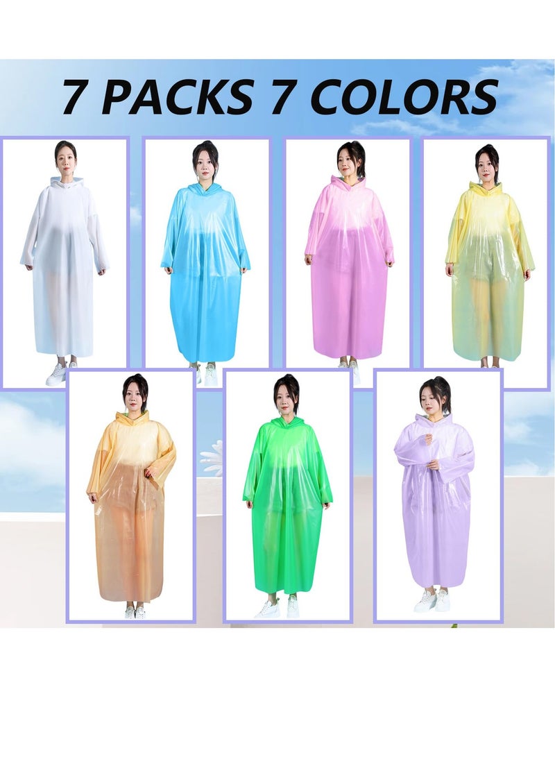 FASHION Seven-piece disposable rain cape emergency rain cape adult men's and women's raincoat compact 7-pack 7 colors - Image 3
