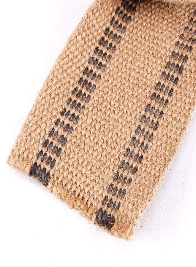 ZOENHOU 3.5 Inch x 21.8 Yard Upholstery Jute Webbing, Thickened Jute Chair Webbing Furniture Webbings Natural with Black Stripes for Outdoor Indoor - Image 4