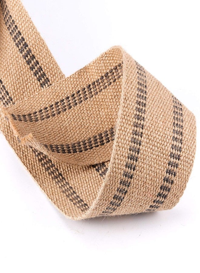 ZOENHOU 3.5 Inch x 21.8 Yard Upholstery Jute Webbing, Thickened Jute Chair Webbing Furniture Webbings Natural with Black Stripes for Outdoor Indoor - Image 5