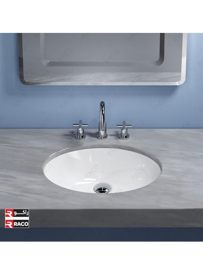 RACO - RACO RAK Rosa Under Counter Wash Basin Alphine White for Stylish Bathrooms, Kitchens, Dining Halls - Image 1