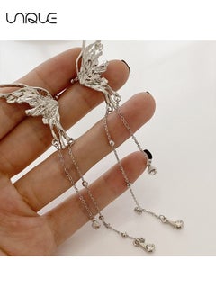 Unique Clip Earrings - Butterfly Clip Earrings - Non-Perforated Tassel Clip Earrings - Shiny Sophisticated Elegance Clip Earrings Women's Butterfly Wings  - Image 3