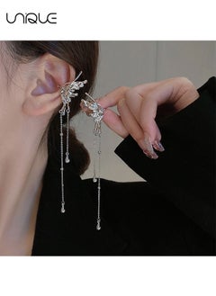 Unique Clip Earrings - Butterfly Clip Earrings - Non-Perforated Tassel Clip Earrings - Shiny Sophisticated Elegance Clip Earrings Women's Butterfly Wings  - Image 4