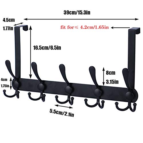 Encozy Over The Door Hooks,Coat Rack for Hanging Clothes Hat Towel (Heavy Duty Black 1pcs) … - Image 3
