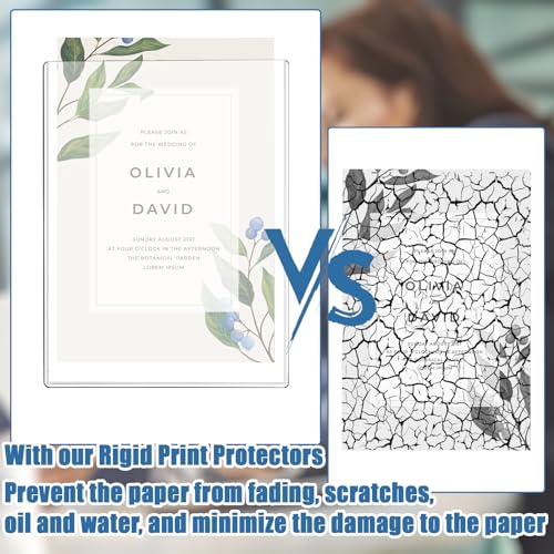 Ysglory 8 1/2" x 11" Rigid Print Protectors Clear Sheet Protectors Hard Plastic Paper Page Magazine Protectors for Collectors Rigid Top Loaders Document Holder Birth Certificate Protector (8) - Image 4