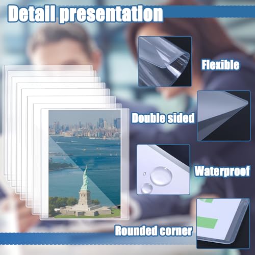 Ysglory 8 1/2" x 11" Rigid Print Protectors Clear Sheet Protectors Hard Plastic Paper Page Magazine Protectors for Collectors Rigid Top Loaders Document Holder Birth Certificate Protector (8) - Image 3