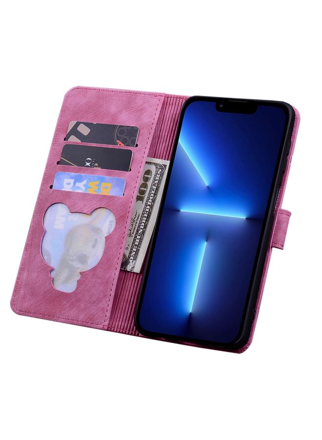 Zaboon Case For iPhone 13 mini Cartoon Sakura Cat Embossed Leather Case - Image 4