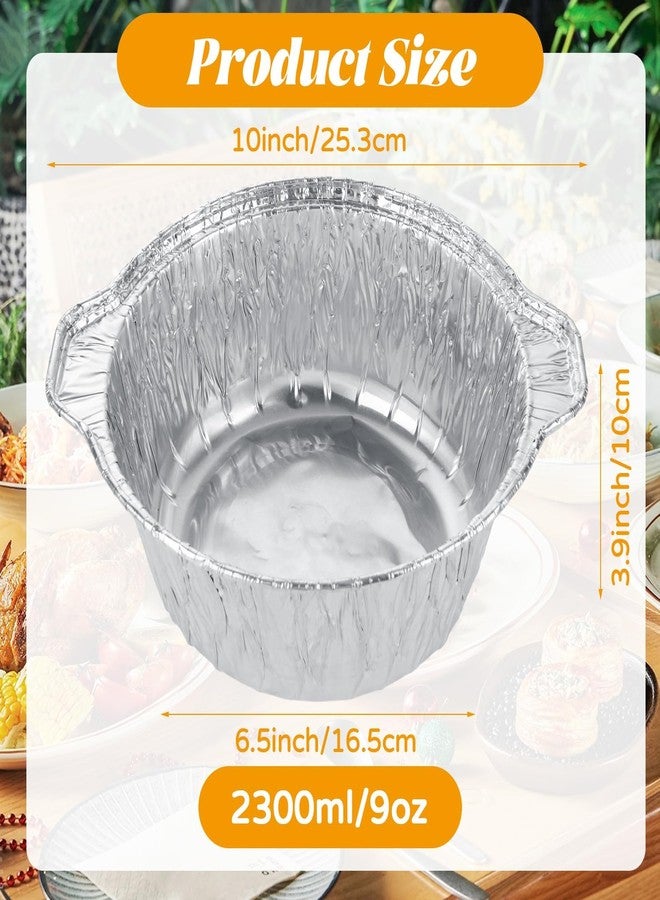 LOLYSIC 12 Pack Disposable Aluminum Pot with Lids - 8 Inch Takeout Foil Pans with Lid (77oz Capacity) for Baking, Cooking, Meal Prep, Party Serving - Heavy Duty Recyclable & Freezer Safe - Image 2