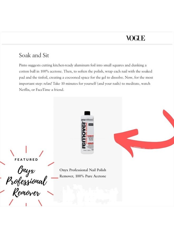Onyx Professional 100% Acetone Nail Polish Remover Kit 16 Fl Oz Bottle With 7 Inch Nail File  - Image 3