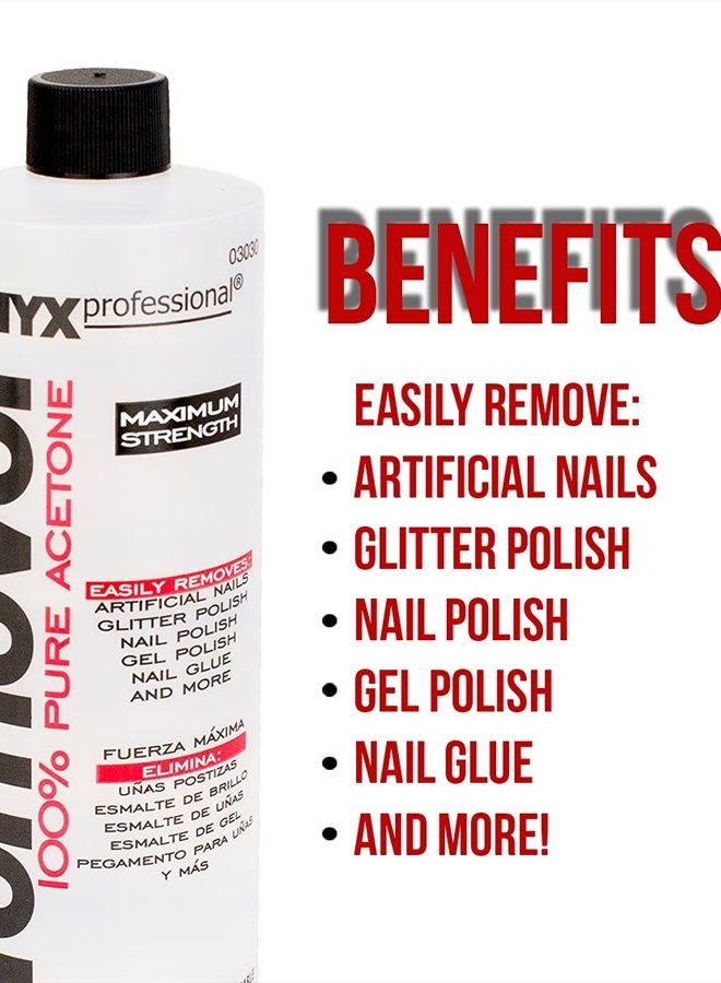 Onyx Professional 100% Acetone Nail Polish Remover Kit 16 Fl Oz Bottle With 7 Inch Nail File  - Image 2