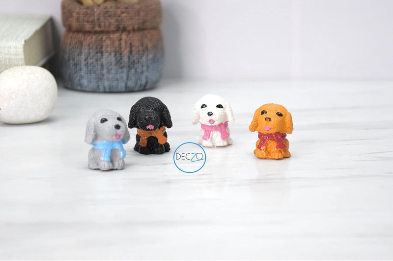DECZO Set of 4 Puppies Resin Miniature (3X2.5X2.5 cm) - Image 1