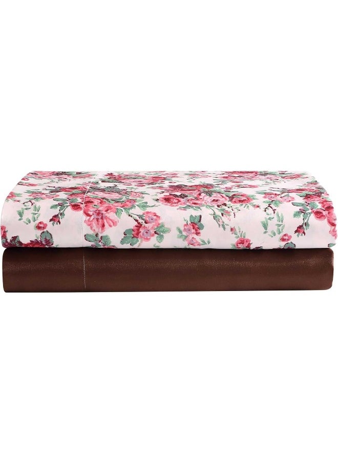 Betsey Johnson Betsey Johnson - King Sheets, Luxurious Satin Bedding Set, Smooth & Silky Home Decor (Vintage Floral Pink, King)  - Image 5