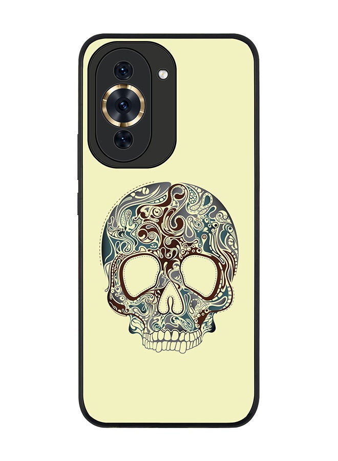 Stylizedd Rugged Black edge case for Huawei nova 10 Pro Slim fit Soft Case Flexible Rubber Edges Anti Drop TPU Gel Thin Cover - Skully Tattoo - Image 1