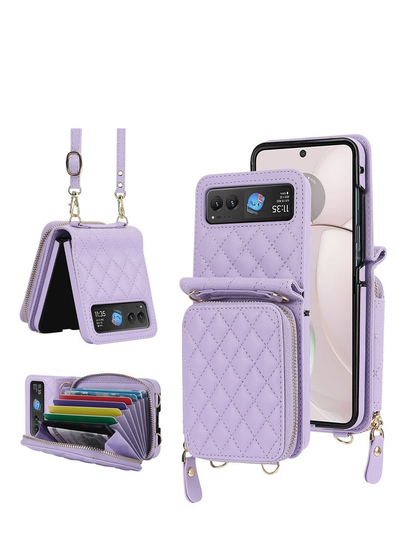 مناسب لهاتف Motorola Razr 40 فائق الطي بشاشة عالية الجودة وبطاقة عطر صغيرة وحافظة بطاقات كروس بودي