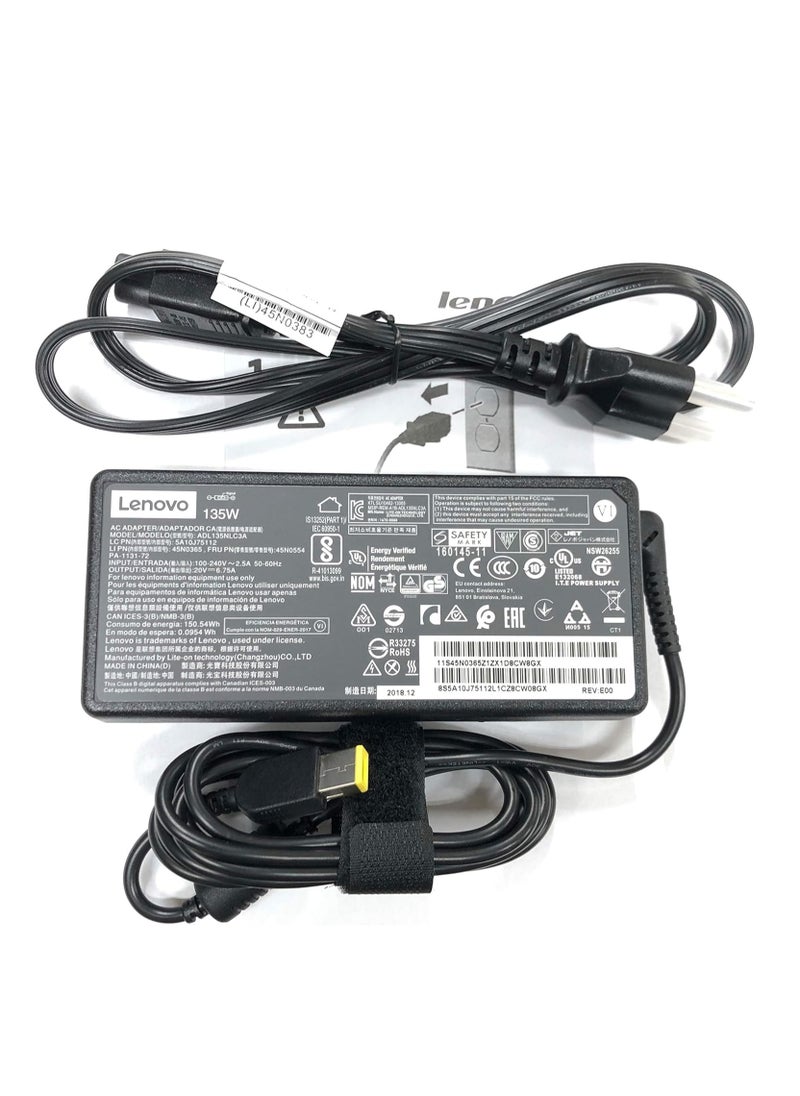 CS 20V 6.7A 135W Slim Tip AC Adapter for Lenovo IdeaPad Y40-70 Y50-70 Y70-70, ThinkPad T440P T450P T460P T530 T540 T56  - Image 1