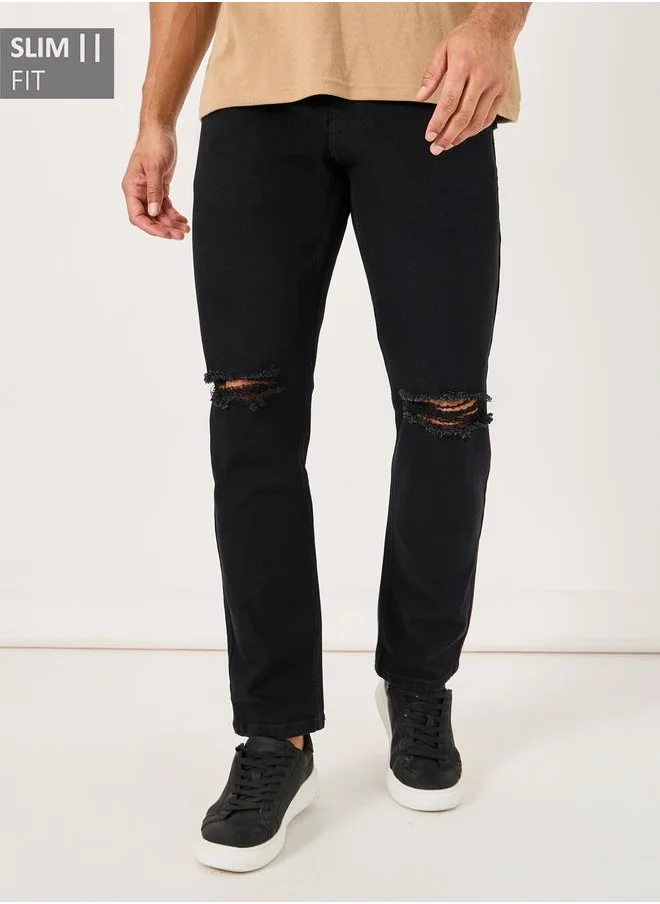 ستايلي Slim Fit Jeans with Ripped Details