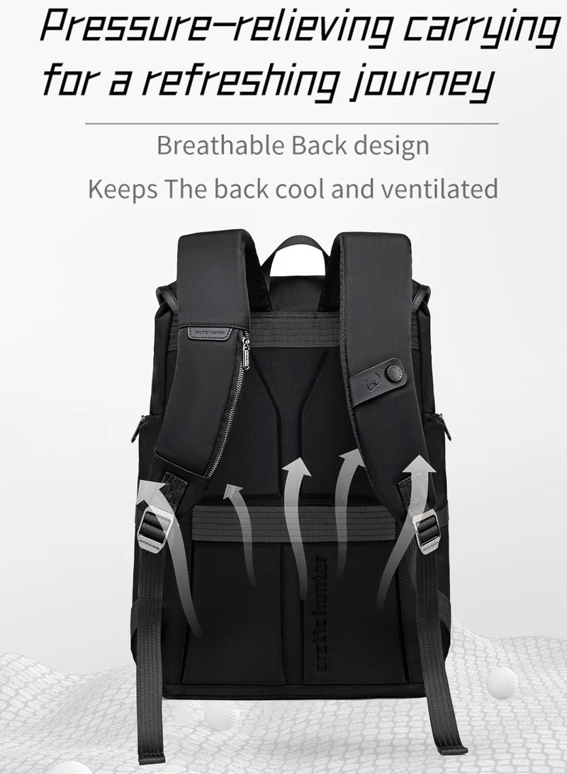 Arctic Hunter Black Durable Travel Backpack Water Resistant 18 L Computer Bag with Luggage Carry Strap and Anti-Theft Compartment for Men and Women, B00832, Black for Men | Best Price UAE