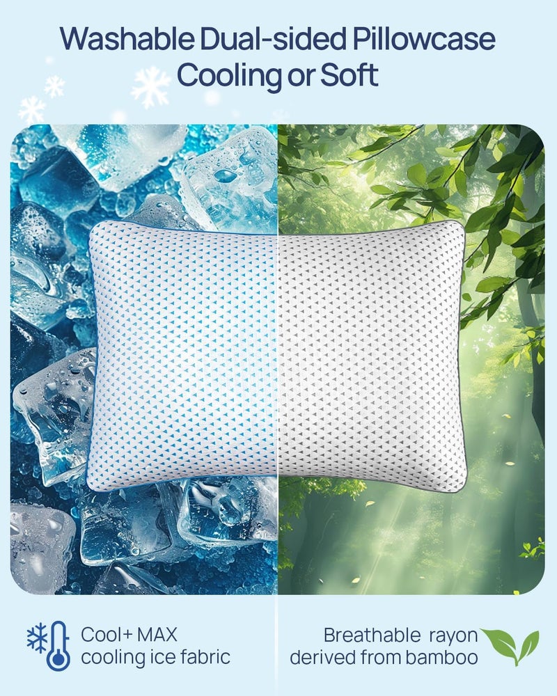 fulocean Small Cooling Memory Foam Pillow for Travel & Camping, Compressible Original Adjustable Pillow for Medium Firm Neck Knee Lumbar Support, Washable CertiPUR-US, Ideal Sleeping, Car, Airplane,Backpacking - Image 5