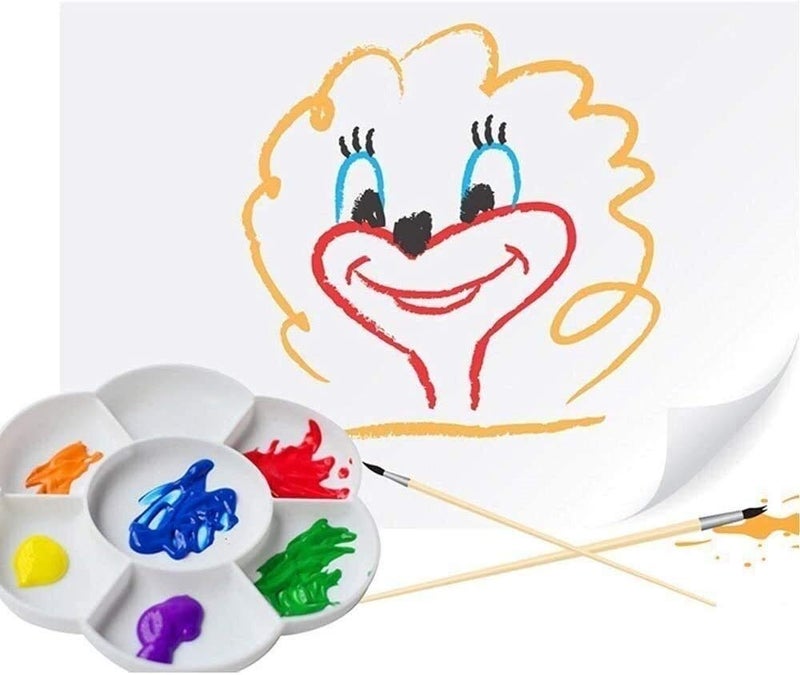 Akebrog 2pcs Paint Pallet, 6.5" Plastic Paint Tray Reusable Flower Paint Palette for Kids Acrylic Watercolor Oil Painting Color Mixing DIY Art Craft, Easy to Wash - Image 3