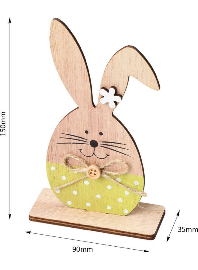 NIBEMINENT Rabbits Bunny Wooden Ornaments Brown/Green - Image 2