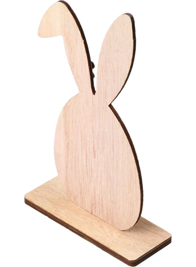 NIBEMINENT Rabbits Bunny Wooden Ornaments Brown/Green - Image 5