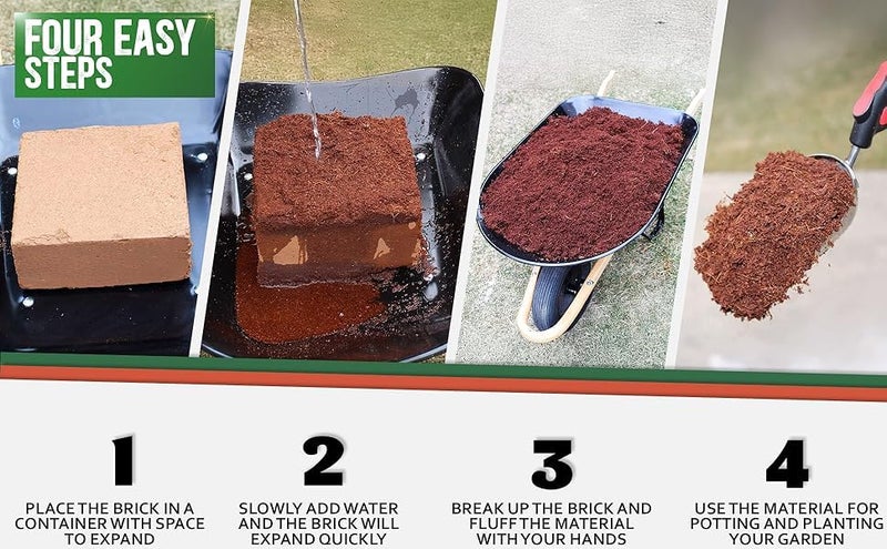 Kempf Organic Coco Coir Brick (10lbs) - Expanding Garden Soil & Potting Mix, for Indoor Plants & Outdoor Plants, Washed Coconut Husk Fiber Planting Seed Starter - Image 2