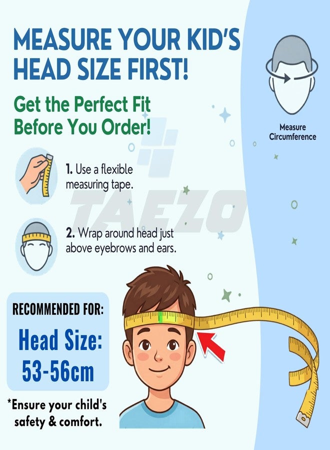 طقم أمان التزلج للأطفال من تايزو مكون من 7 قطع - يشمل خوذة، وواقيات للركبة، والمرفق، والمعصم - معدات حماية قابلة للتعديل لركوب الدراجات، والسكوتر، ولوح التزلج - للأولاد والبنات (مقاس متوسط، 55 سم) - Image 2