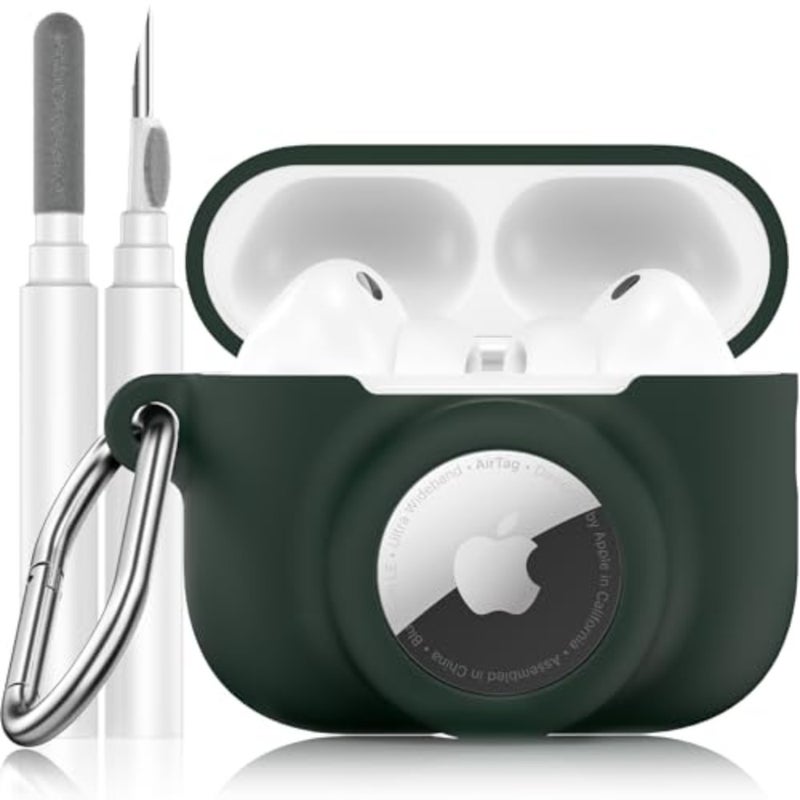 2 in 1 Silicone Case Compatible with and AirTag 2/1, Shockproof Protective Case Cover for rd Generation 2025 with Cleaner Kit and Carabiner - Image 1