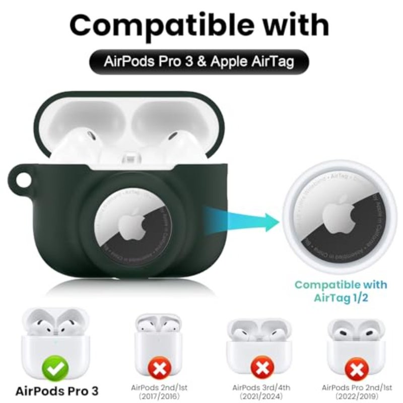 2 in 1 Silicone Case Compatible with and AirTag 2/1, Shockproof Protective Case Cover for rd Generation 2025 with Cleaner Kit and Carabiner - Image 2
