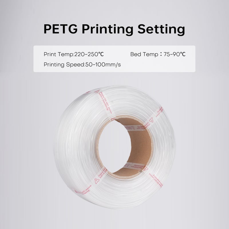 خيوط 3D PETG بقطر 1.75 مم، وزن 1 كجم (2.2 جنيه)، خيوط طباعة ثلاثية الأبعاد بصلابة أعلى، متوافقة مع معظم طابعات 3D مثل كرياليتي (Creality)، بروسا (Prusa)، إليجو (ELEGOO)، بامبو لاب (Bambu Lab)، أنكر ماكر (AnkerMaker) - لون أبيض - Image 3