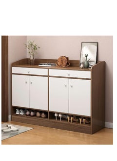 Golden 4 Doors Shoe Storage Cabinet, Wooden Shoe Cabinet, Entry Door Shoes Organizer, Home Entryway Storage Cabinet, for Hallway Bedroom Living Room Balcony, B108 (Brown)  - Image 4