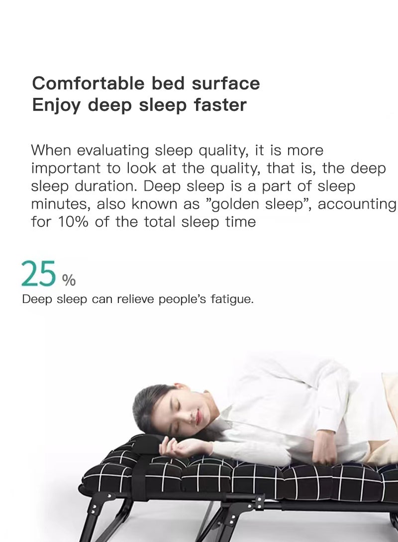 Sharpdo Outdoor Camping Home Office Single Crystal Velvet Cushion Folding Bed Suitable for Camping Beach and Outdoor Activities 190*75*30CM - Image 4