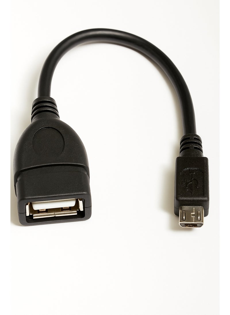 Micro USB Male to USB Female OTG Adapter – 10cm Short Cable – Data Transfer & Peripheral Connection  - Image 1