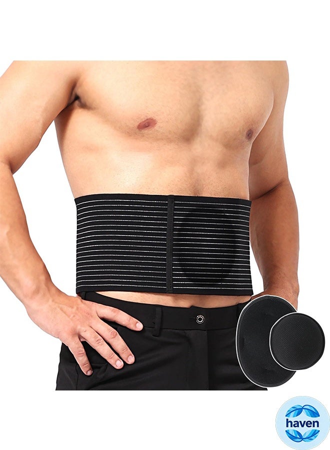 Umbilical Hernia Belt with 2x Compression Pads, Abdominal Support Binder for Men  Women Belly Compression/Incisional, Femoral, Selian Hernia Post Surgery Pain Relief (L-XXL) - Image 1