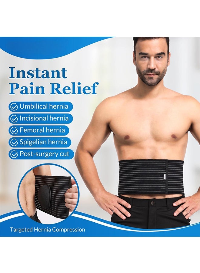 Umbilical Hernia Belt with 2x Compression Pads, Abdominal Support Binder for Men  Women Belly Compression/Incisional, Femoral, Selian Hernia Post Surgery Pain Relief (L-XXL) - Image 2