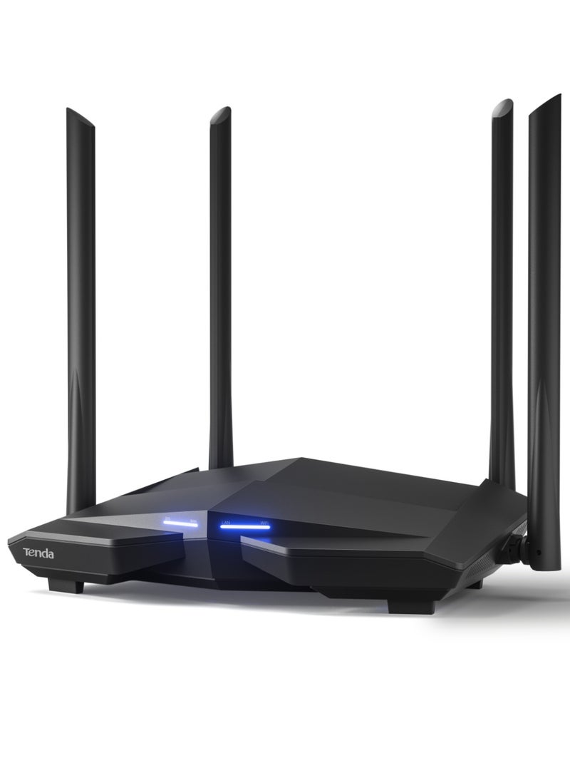 Tenda AC10 AC1200 Gigabit Wireless WiFi Router Dual Band 5GHz, 867Mbps, 2.4GHz, 300Mbps, 4x 5dBi Antenna, Broadcom 1GHz Chip, DDR3 Memory, Games, Beamforming+, Control App AC1200 Router - Image 1
