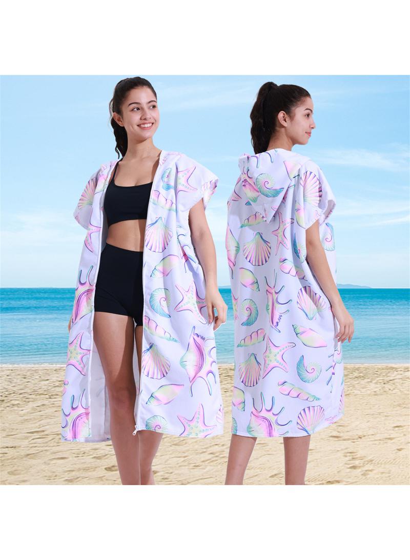 general 110*75CM Microfiber Hooded Poncho Beach Quick Drying Bathrobe Poncho - Image 1