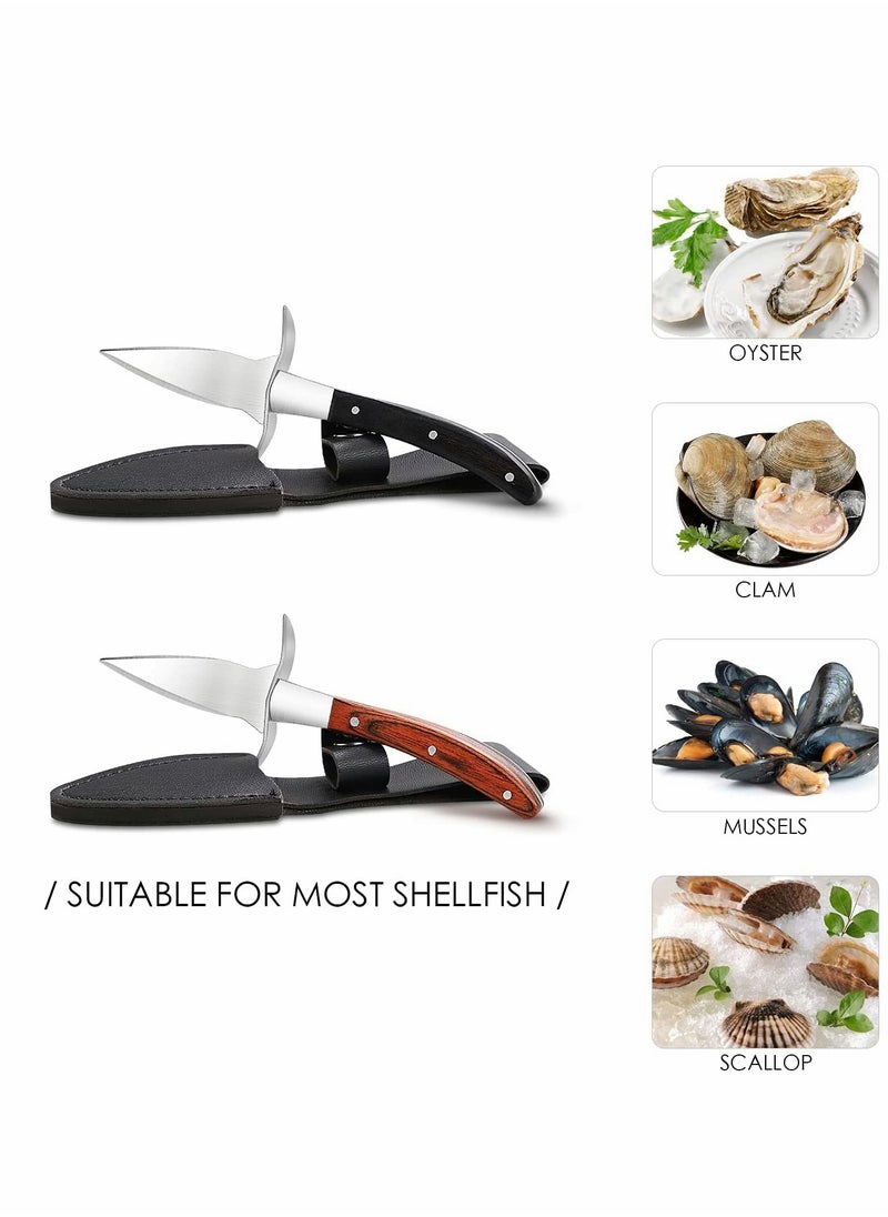 Generic - Oyster Shucking Knife Set with Cut Resistant Gloves, 3.5’’ Stainless Steel Tools for Seafood Lovers, Perfect for Home and Restaurant Use (2 Knives + 1 Glove) - Image 1
