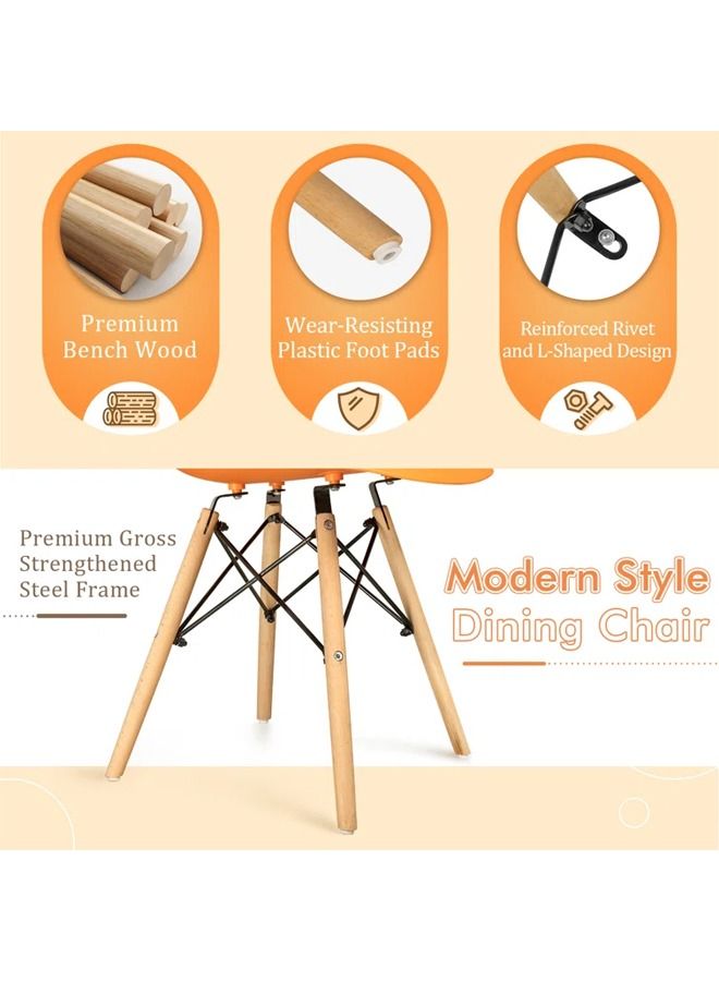 Taimi Office Chair with Wood Legs Orange 70x40x40cm  - Image 4