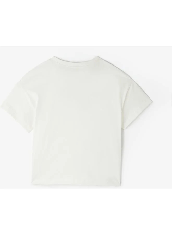 جون June City Printed T-Shirt Ecru