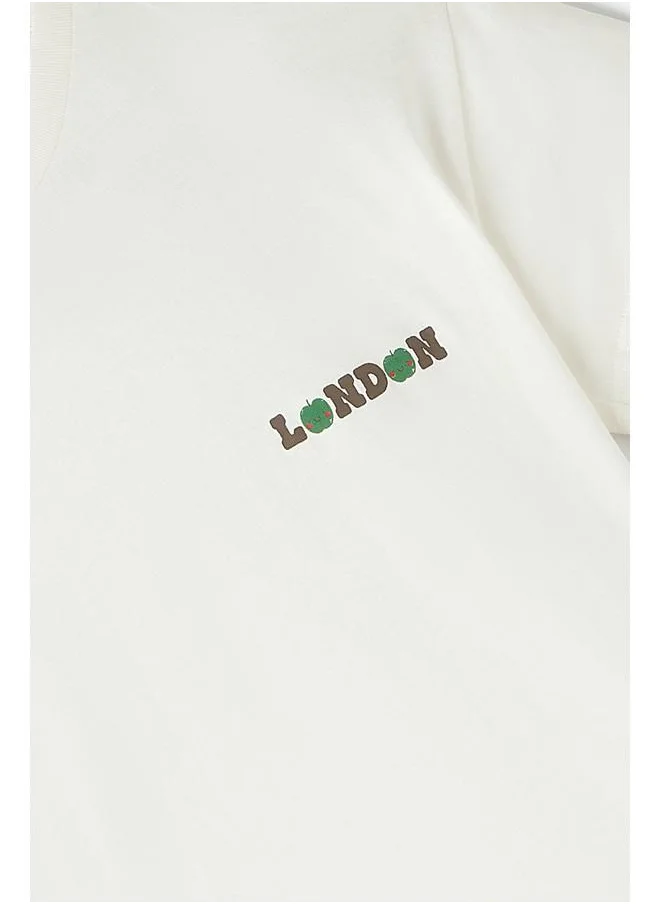 JUNE June City Printed T-Shirt Ecru