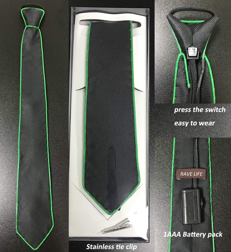 SATUMIKO Led Tie Light Up Fanny Ties Novelty Necktie For Men LED Light Up Ties Costume Accessory - Image 5