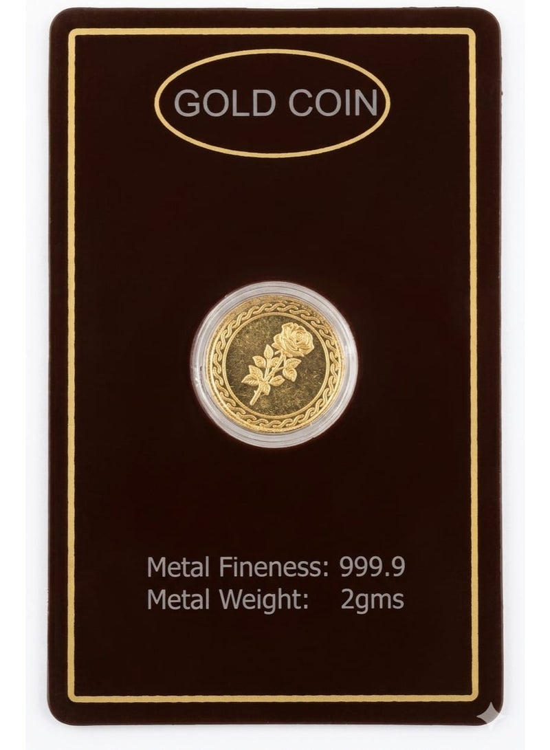 KHUSHBOO JEWELS 24K 2 gm GOLD COIN 999.9 PURITY - Image 1